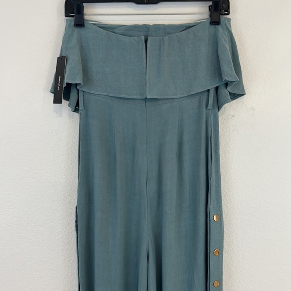 NWT Lulus Lanah Sage Green Strapless Jumpsuit - Picture 7 of 13